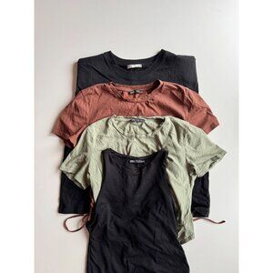 Lot of 4 ZARA Cotton Jersey T-Shirts Tops & Bodysuit, Size M